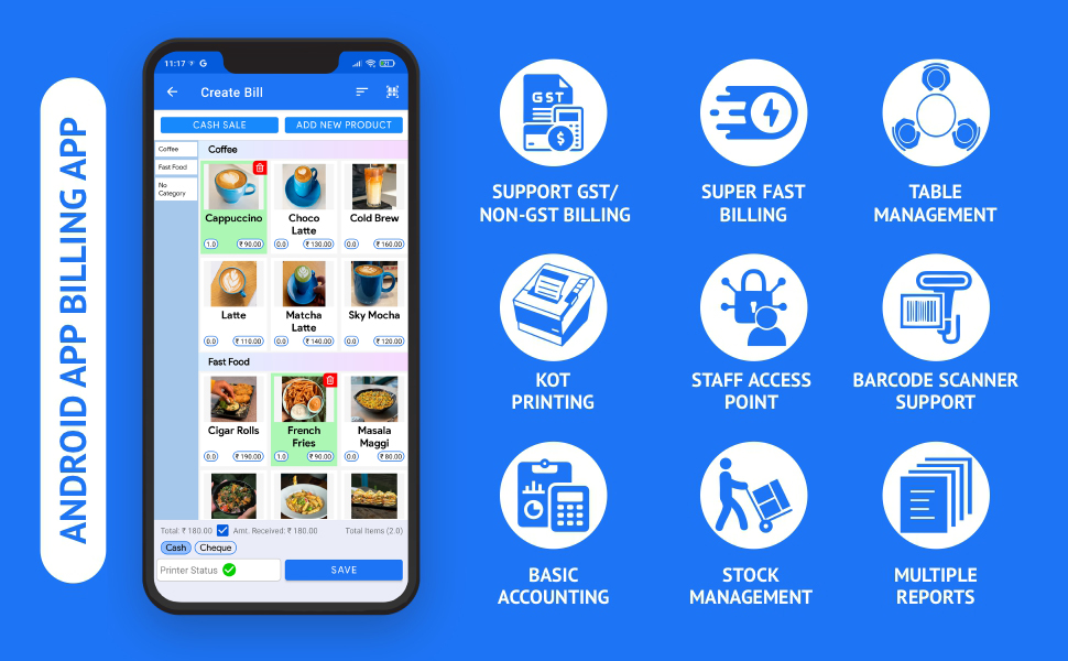 Billing Buddy Bluetooth + USB 58MM 2 Inch With 1 Year POS Software Thermal Receipt Printer